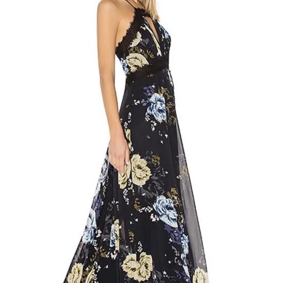 Jill Stuart Navy Floral Maxi Dress Gown size 10 - Picture 2 of 13